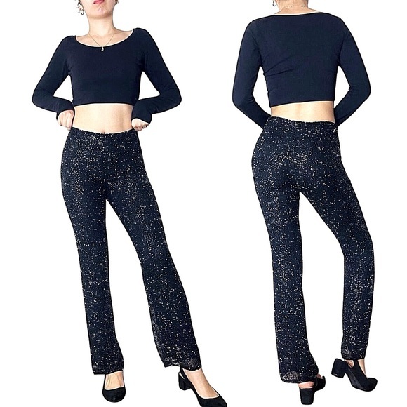 RESERVED Vintage Y2K INC international Concepts Beaded silk black lined pants - Picture 3 of 9